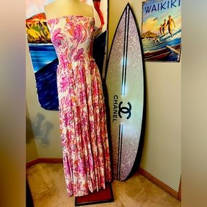 Pink flower sundress stretchy